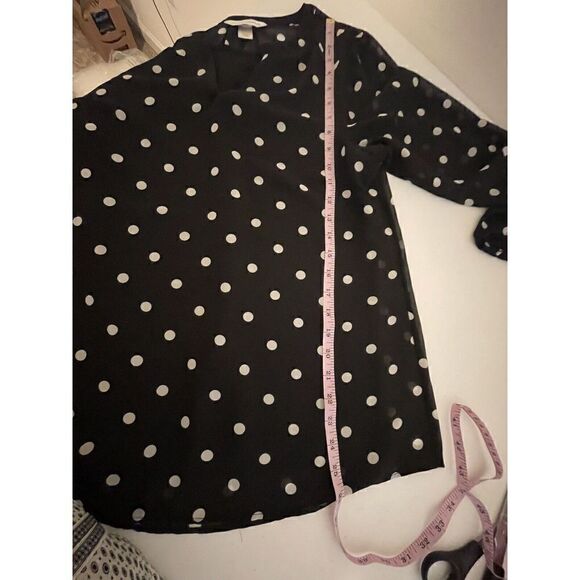 Christopher & Banks 2 Pc Polka Dot Sheer Blouse & Tank Top Small - Picture 4 of 5